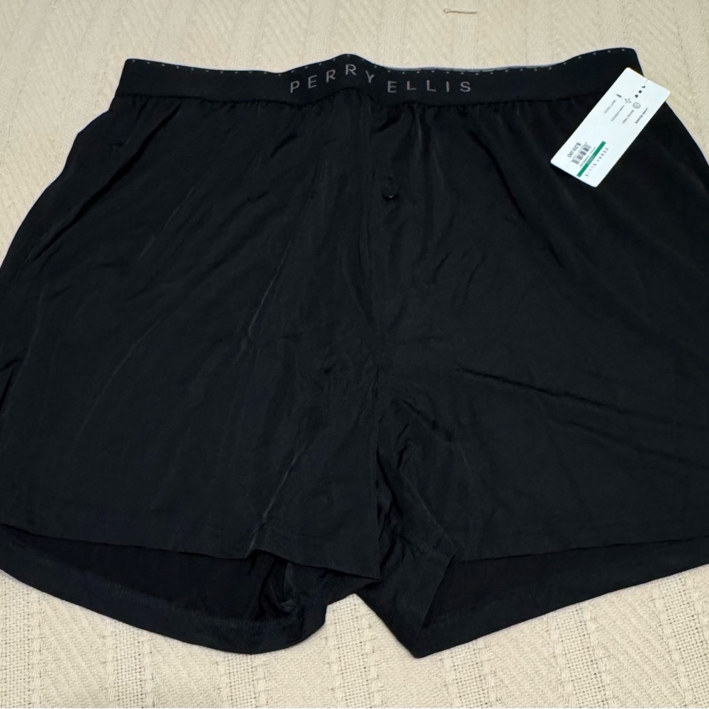 Perry Ellis Men's Luxe Black Boxer Briefs